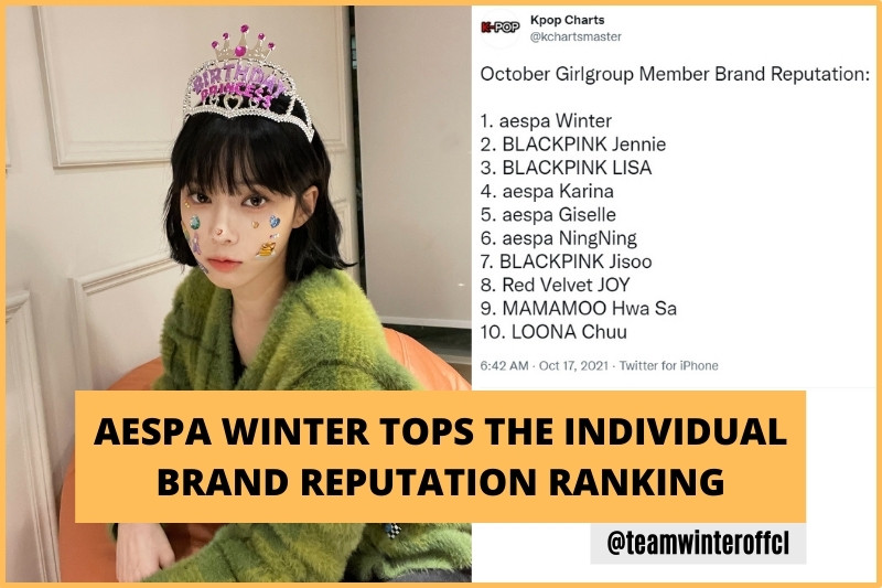 Winter of aespa Tops the Girlgroup Member Brand Reputation Ranking