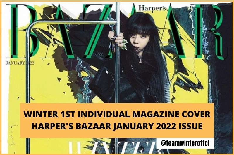aespa Winter 1st Individual Magazine Cover - Harper Bazaar January 2022 Issue